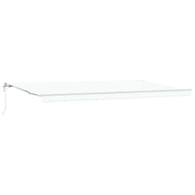 Uitschuifbare luifel Wit 600 × 350 cm Stof en Aluminium