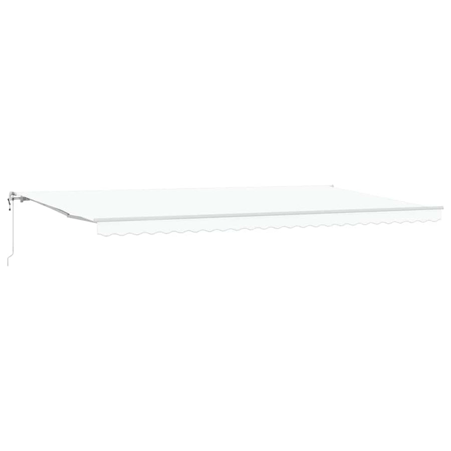 Uitschuifbare luifel Wit 600 × 350 cm Stof en Aluminium