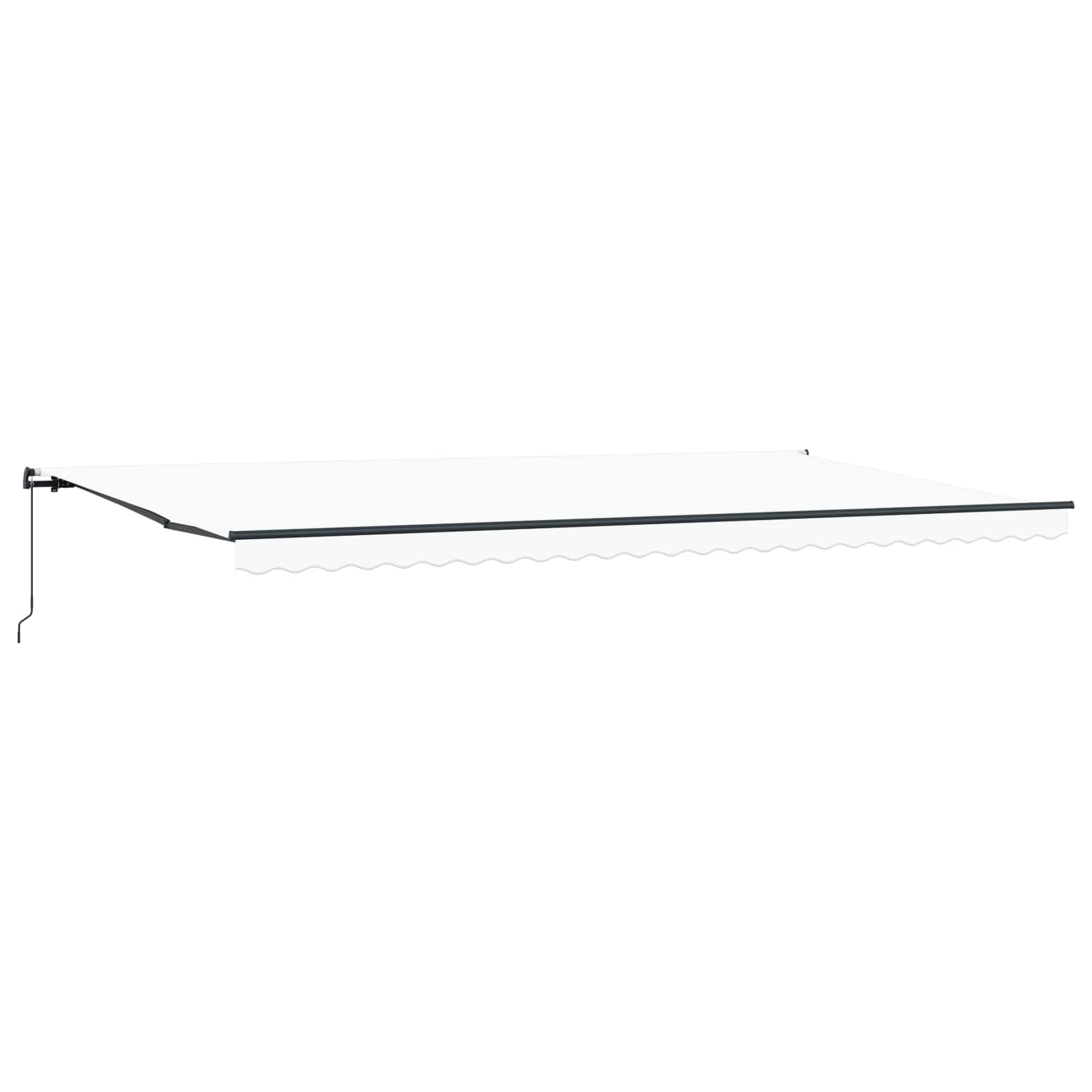 Uitschuifbare luifel Wit 600 × 350 cm Polyester en Aluminium