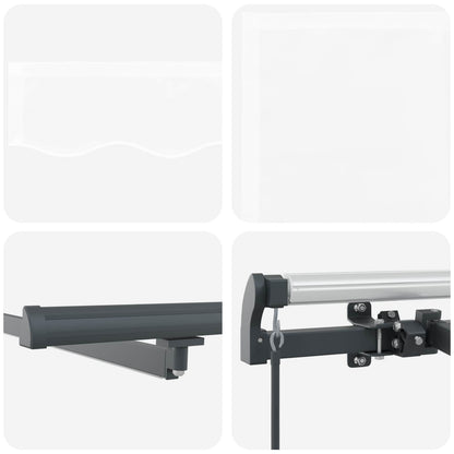 Uitschuifbare luifel Wit 600 × 350 cm Stof en Aluminium