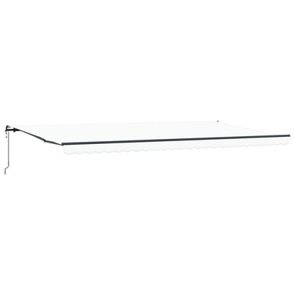 Uitschuifbare luifel Wit 600 × 350 cm Stof en Aluminium