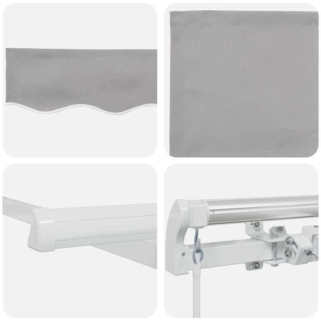 Inklapbaar Zonnescherm Lichtgrijs 600 × 350 Cm Wit
