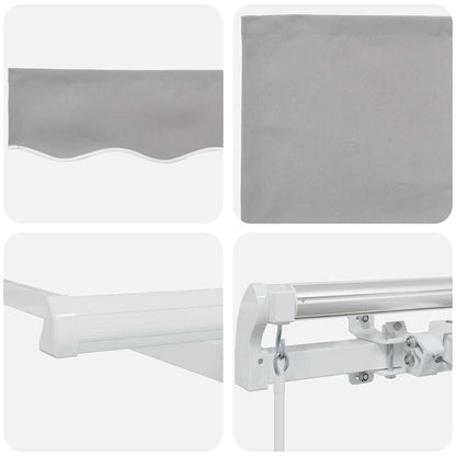 Inklapbaar Zonnescherm Lichtgrijs 600 × 350 Cm Wit