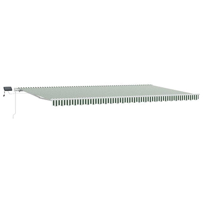 Uitschuifbare luifel Groen en Wit 600 × 350 cm