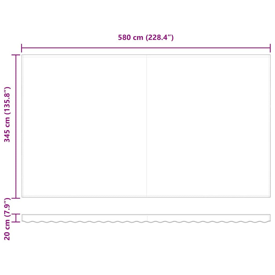 Uitschuifbare luifel Groen en Wit 600 × 350 cm