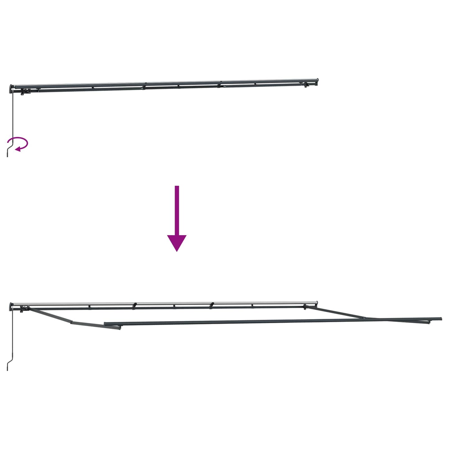 Uitschuifbare luifel Groen en Wit 600 × 350 cm
