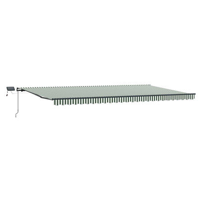 Uitschuifbare luifel Groen en Wit 600 × 350 cm