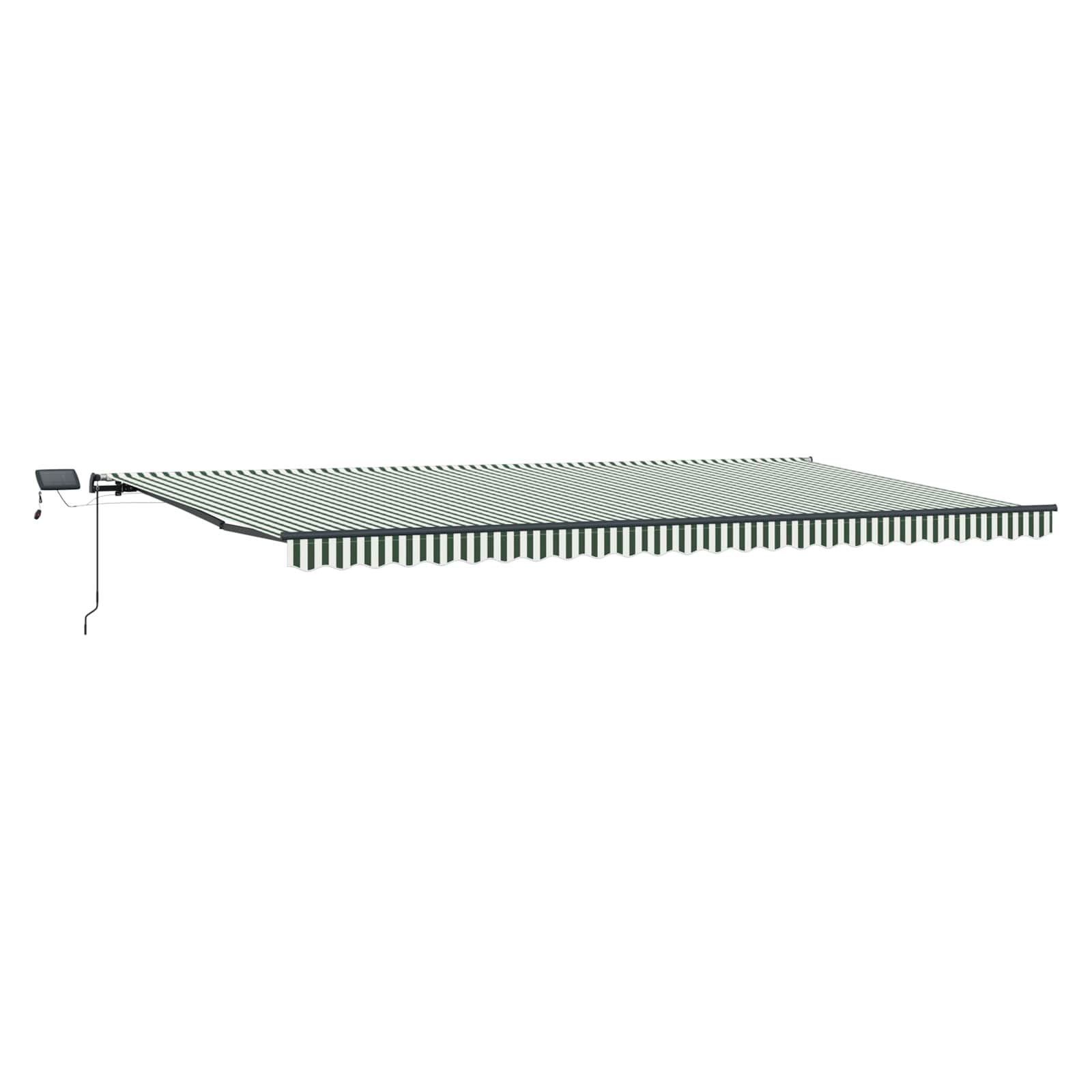 Uitschuifbare luifel Groen en Wit 600 × 350 cm