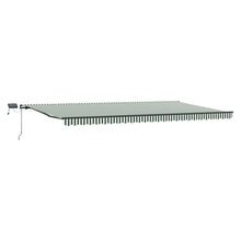 Uitschuifbare luifel Groen en Wit 600 × 350 cm