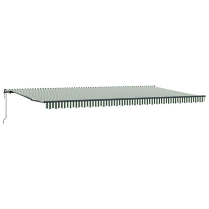 Uitschuifbare luifel Groen en Wit 600 × 350 cm