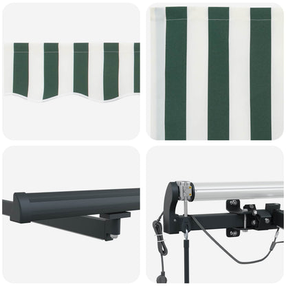 Luifeldoek Groen en Wit 600 x 350 x 165 cm Polyester