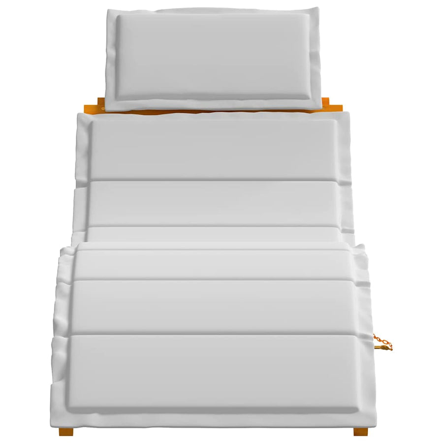 Ligbed Met Kussen 2 Pcs Massief Acaciahout Lichtgrijs