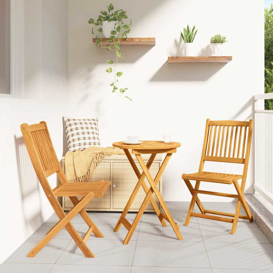 Tuin Bistro Set 3 pcs Bruin Massief Acaciahout