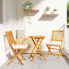 Folding chair with cushion 2 pcs Brown Solid acacia wood