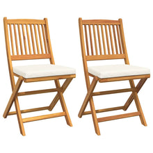 Opvouwbare stoel met kussen 2 pcs Bruin Massief acaciahout