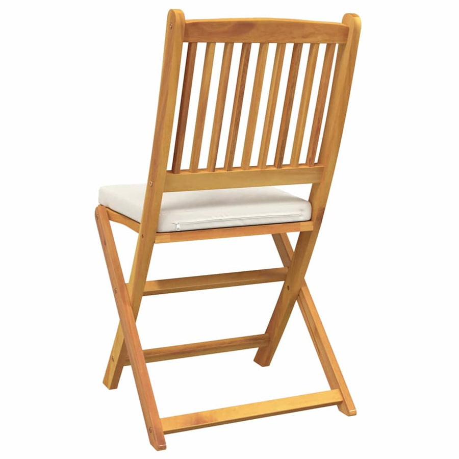 Opvouwbare stoel met kussen 2 pcs Bruin Massief acaciahout