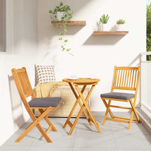 Opvouwbare stoel met kussen 2 pcs Bruin Massief acaciahout