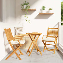 Opvouwbare stoel met kussen 2 pcs Bruin Massief acaciahout