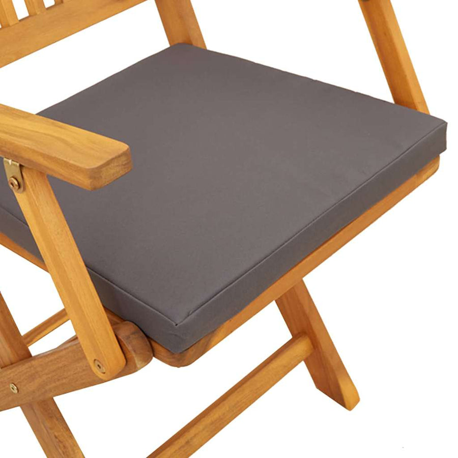 Opvouwbare stoel met kussen 2 pcs Bruin Massief acaciahout