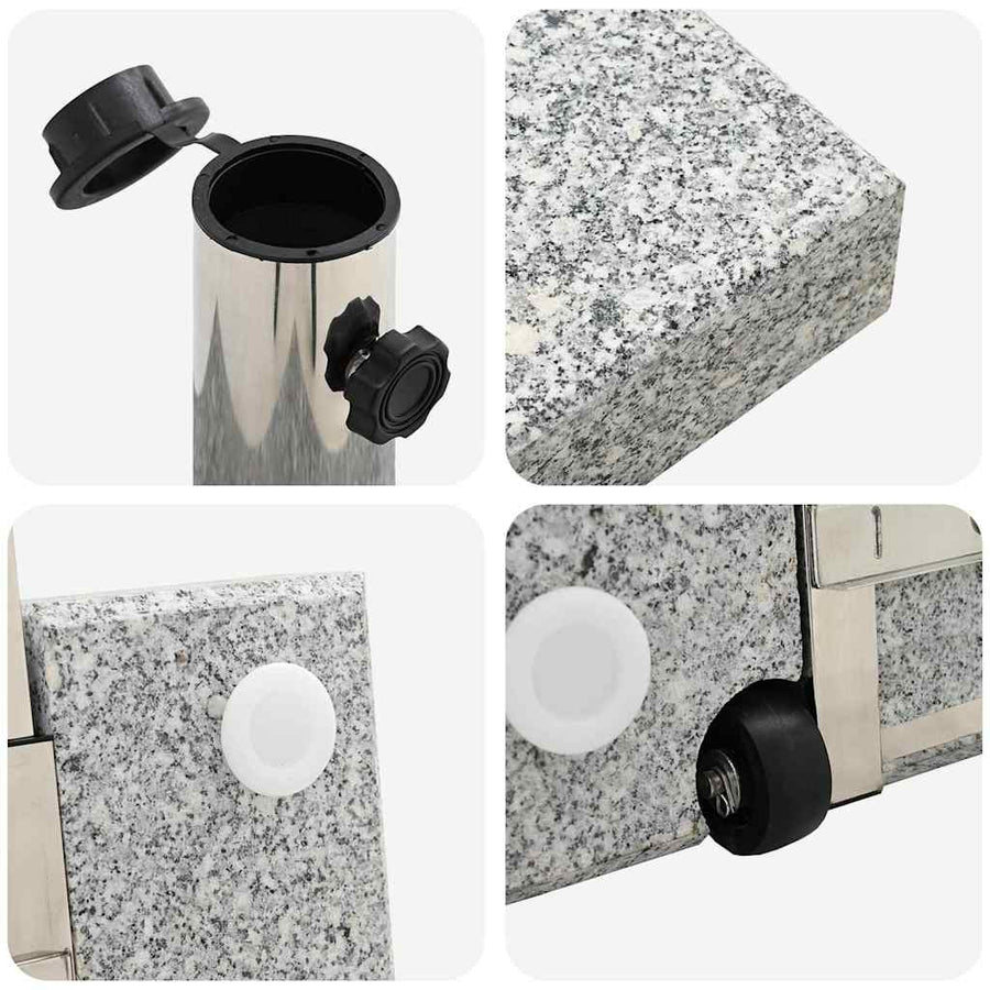 Parasolvoet 41 X 41 X 37 Cm Graniet Grijs Vierkant
