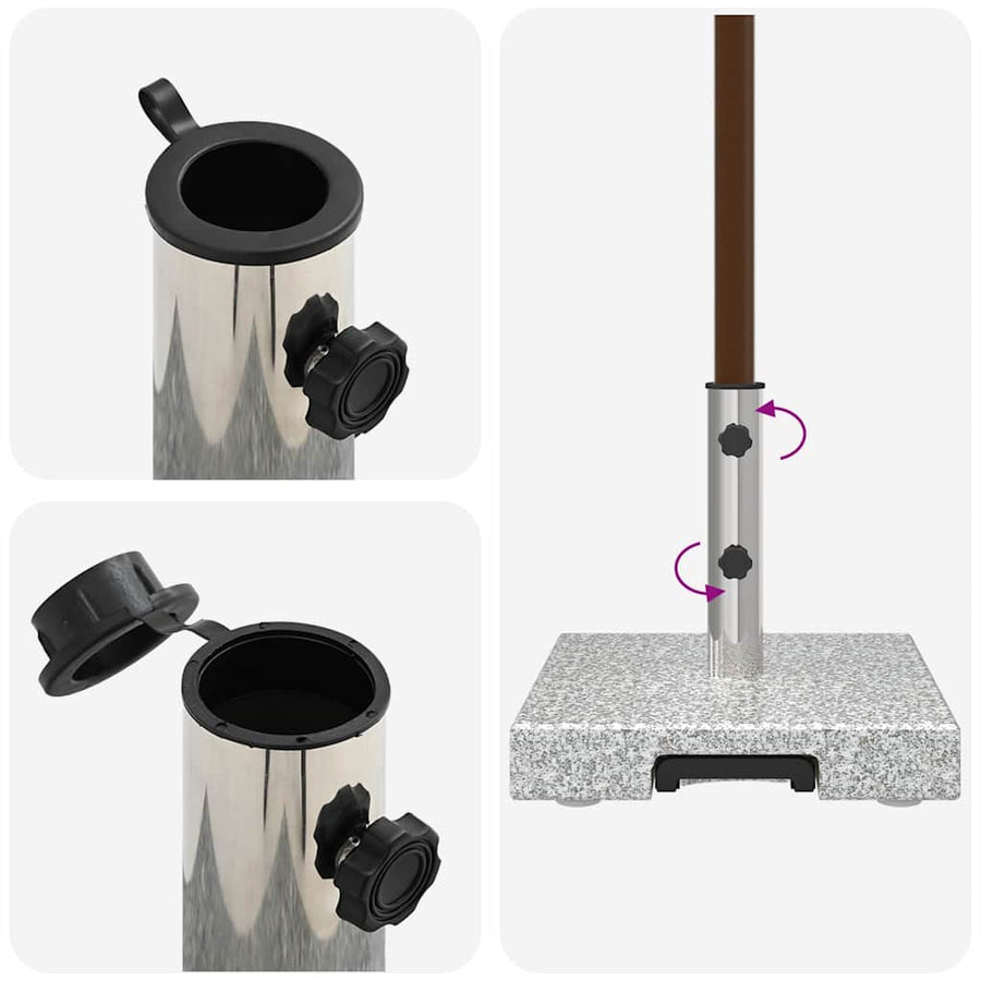 Parasolvoet 41 X 41 X 37 Cm Graniet Grijs Vierkant
