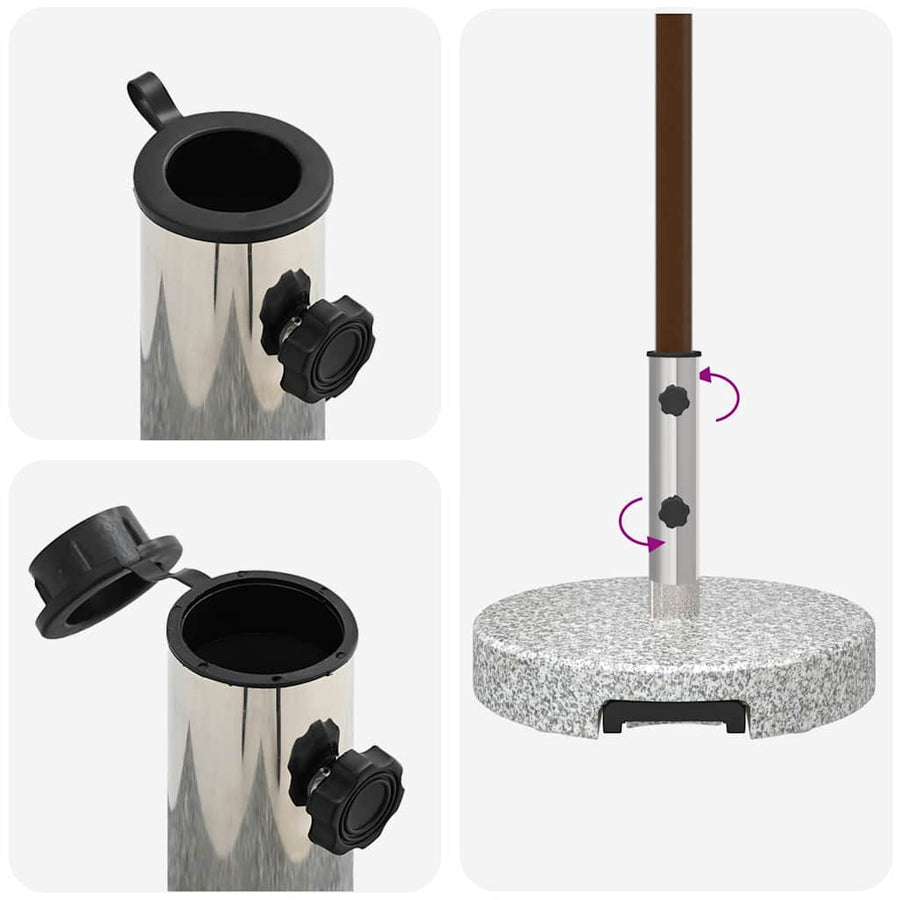 Parasolvoet Ø 45 X 37.5 Cm Graniet Grijs Rond