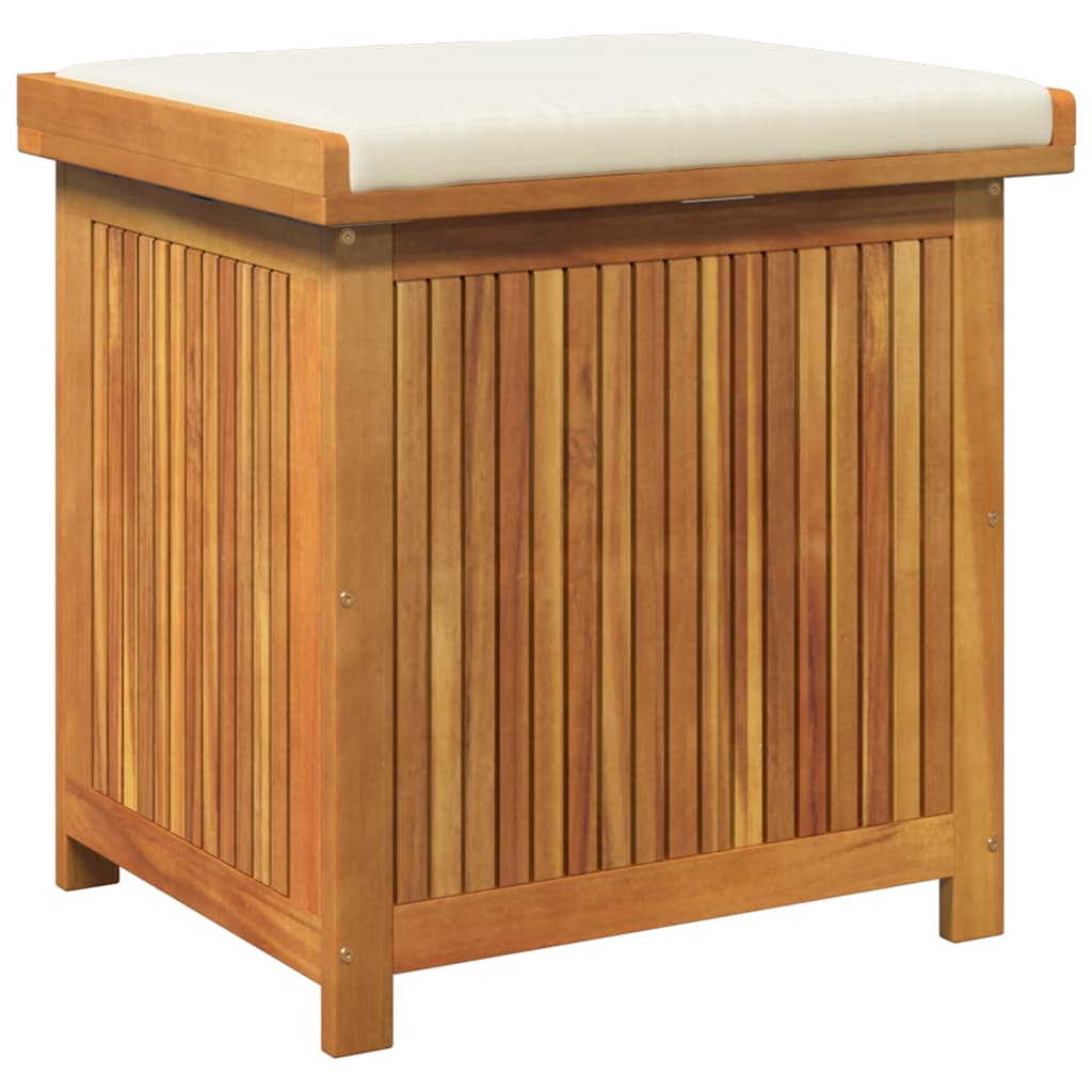 Kussenbox Voor Buiten Massief Acaciahout 60 x 50 x 61 cm Crèmewit