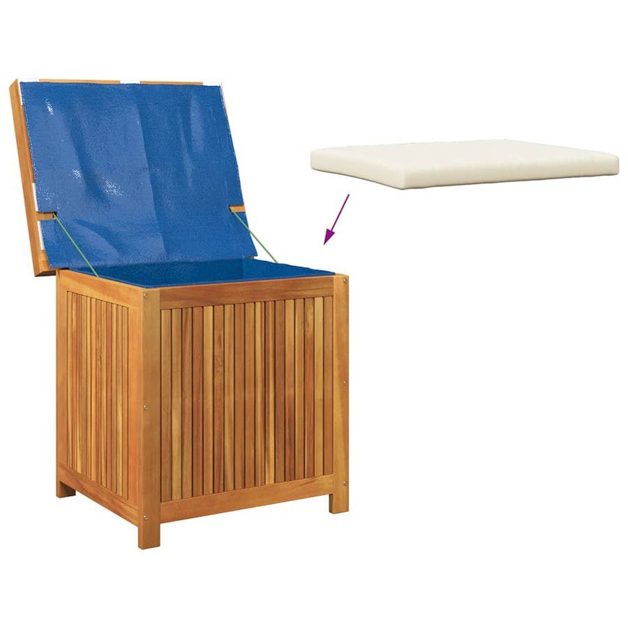 Kussenbox Voor Buiten Massief Acaciahout 60 x 50 x 61 cm Crèmewit