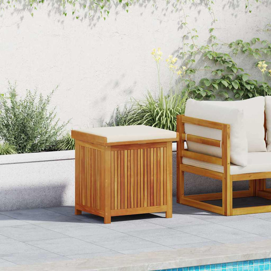 Kussenbox Voor Buiten Massief Acaciahout 60 x 50 x 61 cm Crèmewit