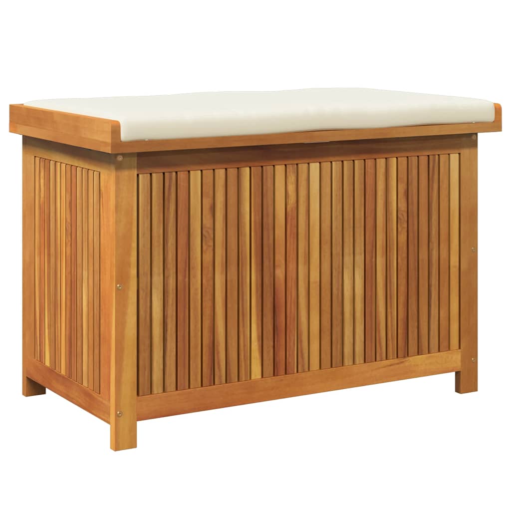 Kussenbox Voor Buiten 90X50X60,5 Cm Massief Acaciahout 90 x 50 x 60.5 cm Crèmewit