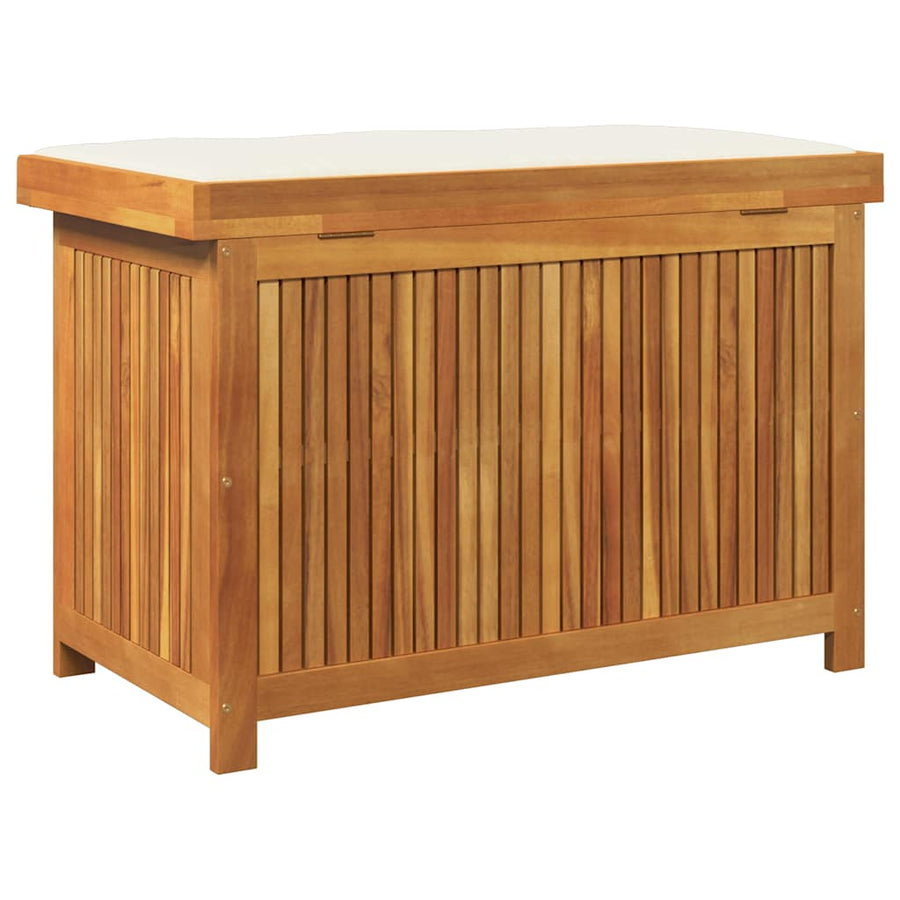 Kussenbox Voor Buiten 90X50X60,5 Cm Massief Acaciahout 90 x 50 x 60.5 cm Crèmewit