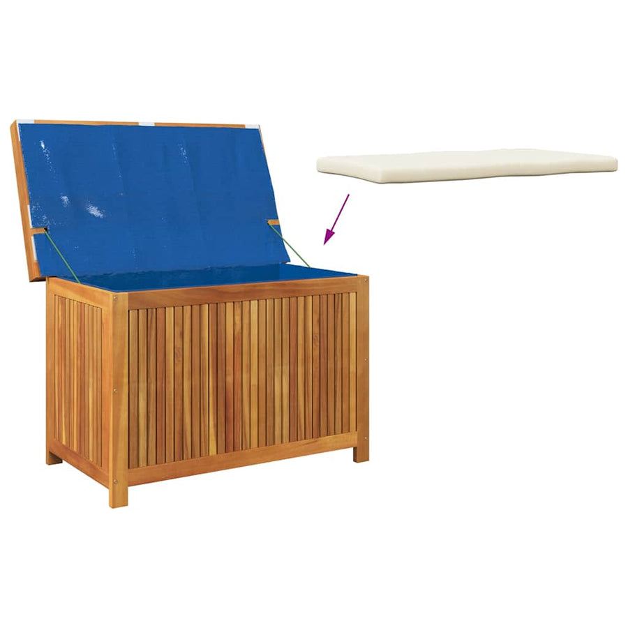 Kussenbox Voor Buiten 90X50X60,5 Cm Massief Acaciahout 90 x 50 x 60.5 cm Crèmewit