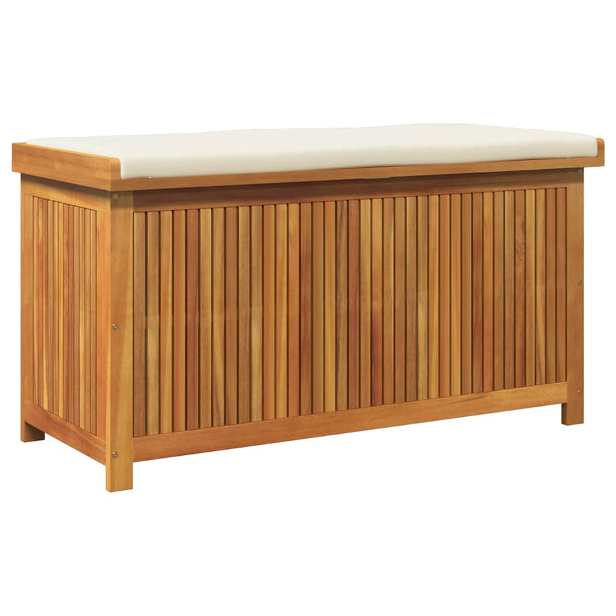 Opbergbox Voor Buiten 113X50X60,5 Cm Massief Acaciahout 113 x 50 x 60.5 cm Crèmewit