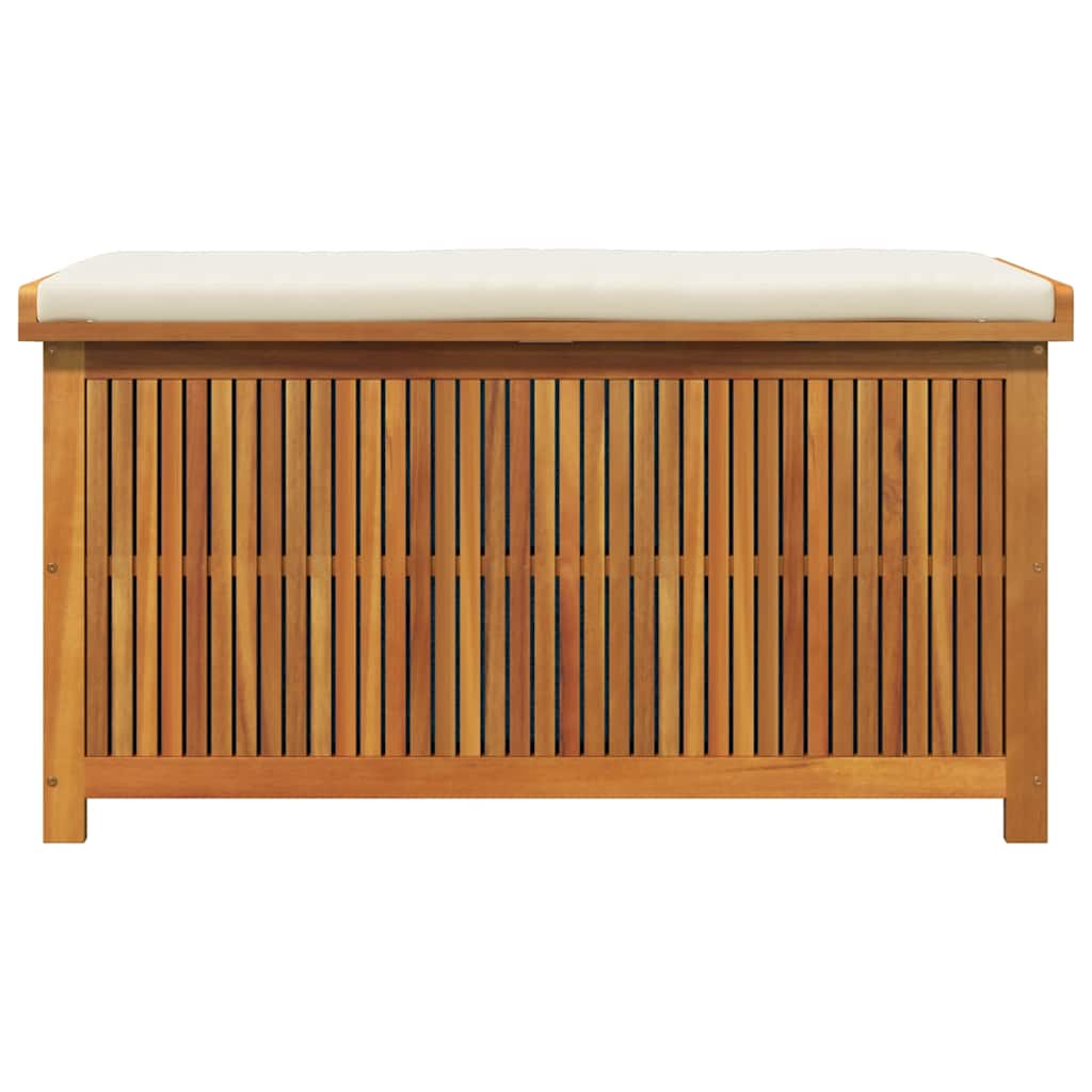 Opbergbox Voor Buiten 113X50X60,5 Cm Massief Acaciahout 113 x 50 x 60.5 cm Crèmewit