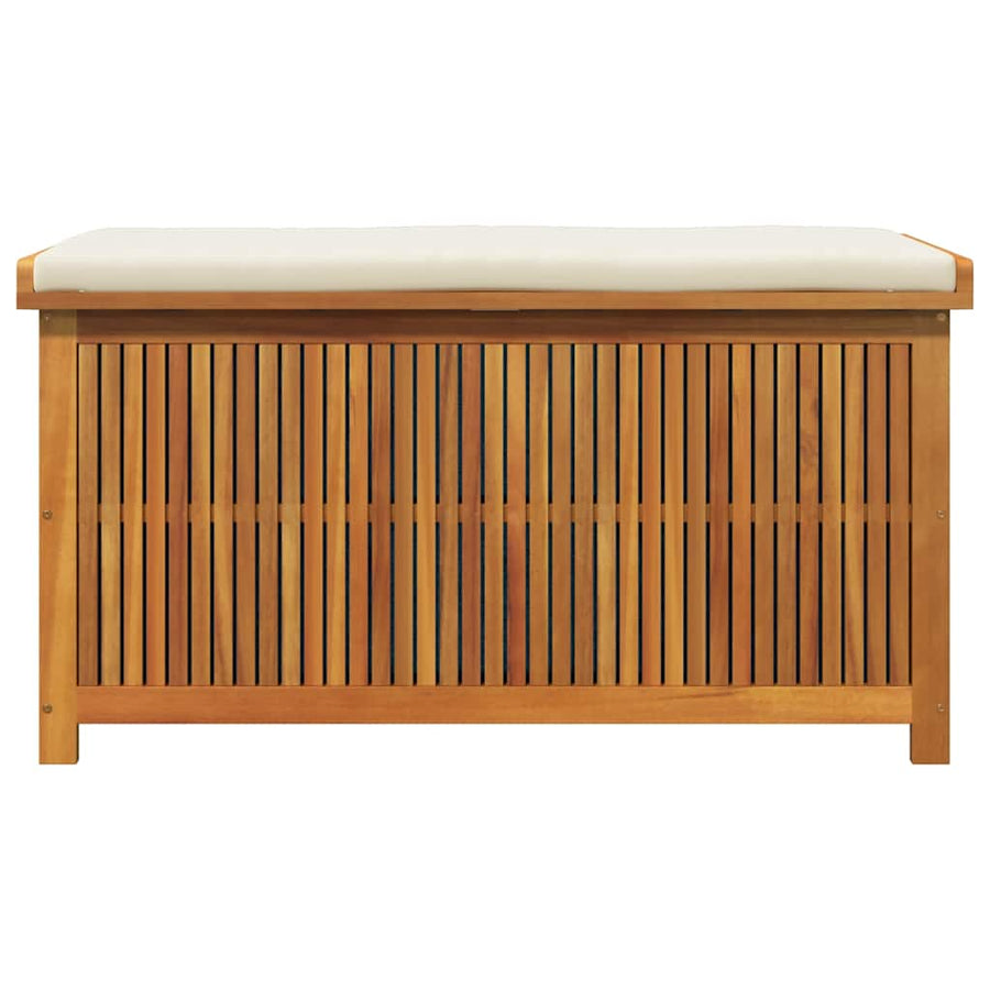 Opbergbox Voor Buiten 113X50X60,5 Cm Massief Acaciahout 113 x 50 x 60.5 cm Crèmewit