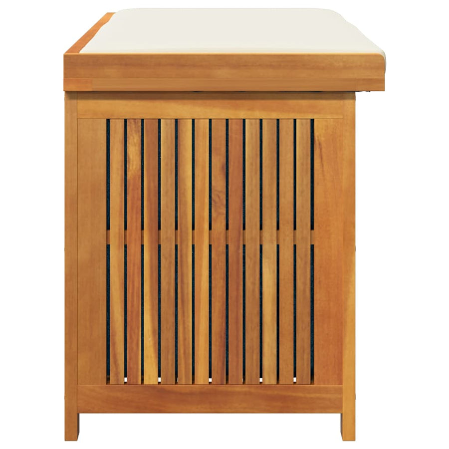 Opbergbox Voor Buiten 113X50X60,5 Cm Massief Acaciahout 113 x 50 x 60.5 cm Crèmewit