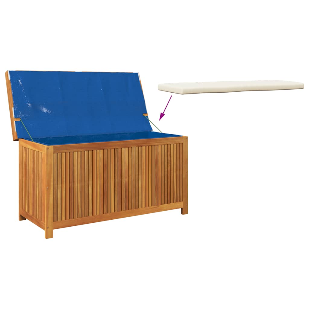 Opbergbox Voor Buiten 113X50X60,5 Cm Massief Acaciahout 113 x 50 x 60.5 cm Crèmewit