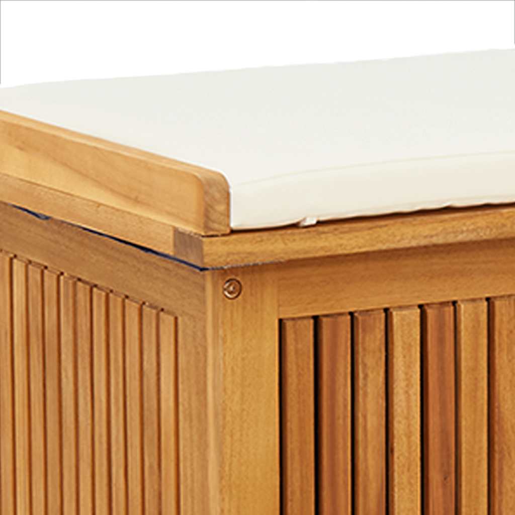 Opbergbox Voor Buiten 113X50X60,5 Cm Massief Acaciahout 113 x 50 x 60.5 cm Crèmewit