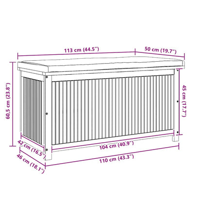 Opbergbox Voor Buiten 113X50X60,5 Cm Massief Acaciahout 113 x 50 x 60.5 cm Crèmewit