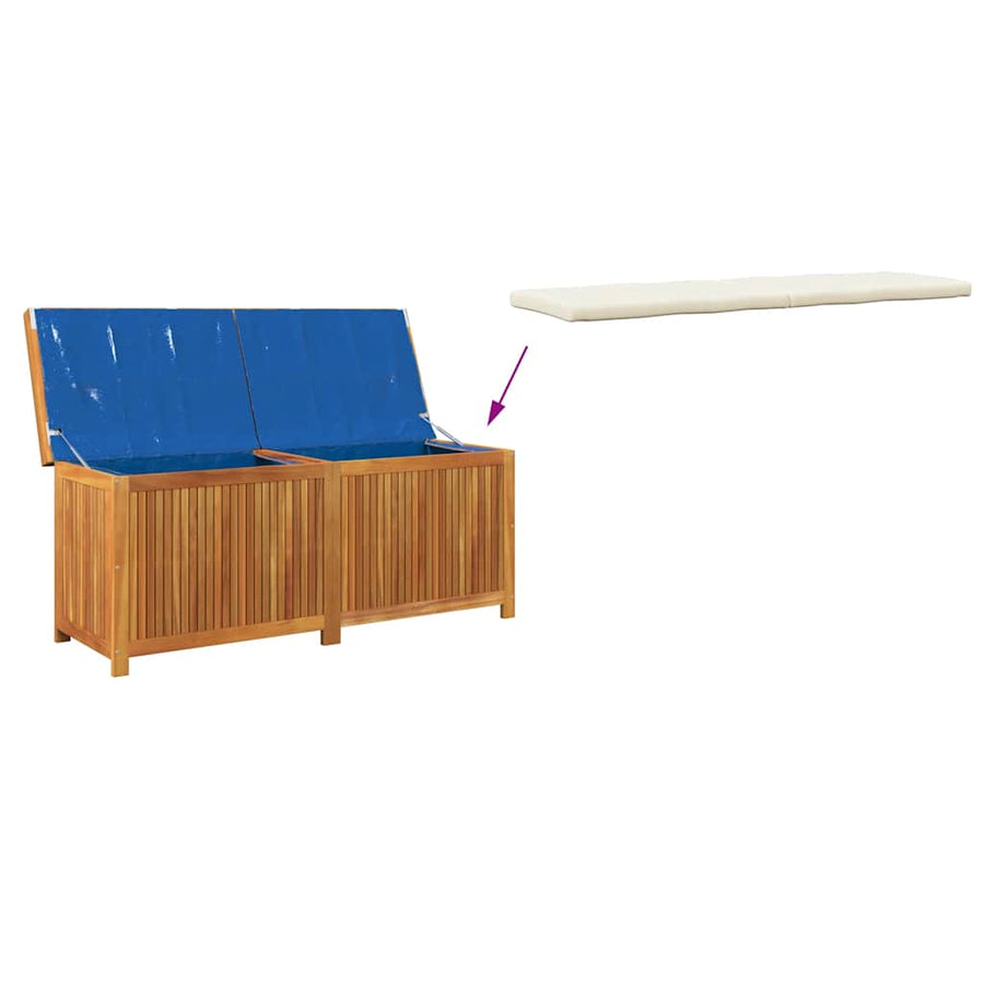 Kussenbox Voor Buiten 150X50X60,5 Cm Massief Acaciahout 150 x 50 x 60.5 cm Crèmewit