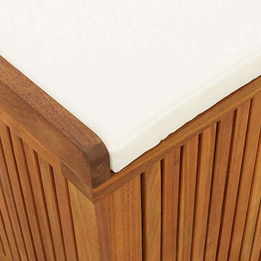 Kussenbox Voor Buiten 150X50X60,5 Cm Massief Acaciahout 150 x 50 x 60.5 cm Crèmewit