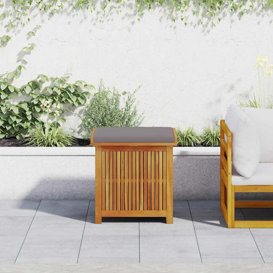 Kussenbox Voor Buiten Massief Acaciahout 60 x 50 x 61 cm Donkergrijs
