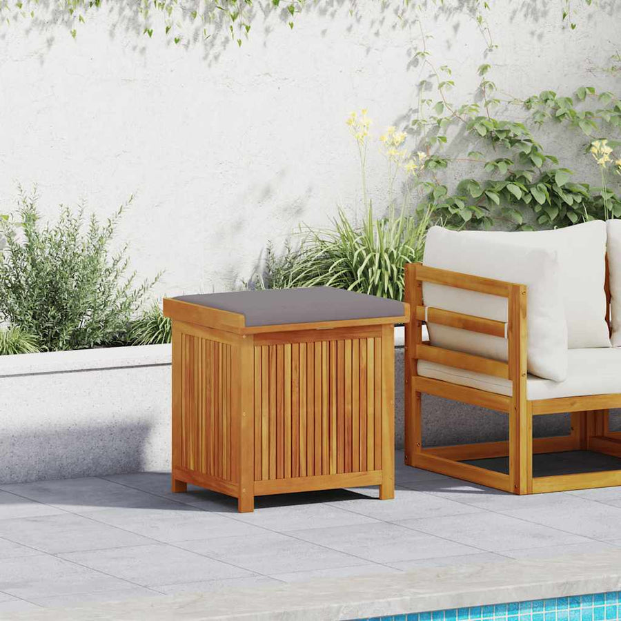 Kussenbox Voor Buiten Massief Acaciahout 60 x 50 x 61 cm Donkergrijs