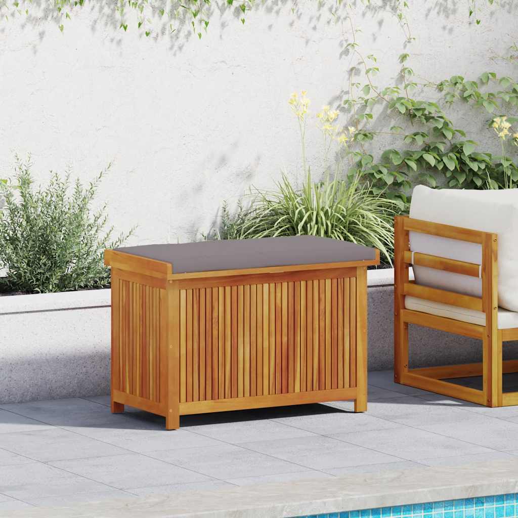 Kussenbox Voor Buiten 90X50X60,5 Cm Massief Acaciahout 90 x 50 x 60.5 cm Donkergrijs