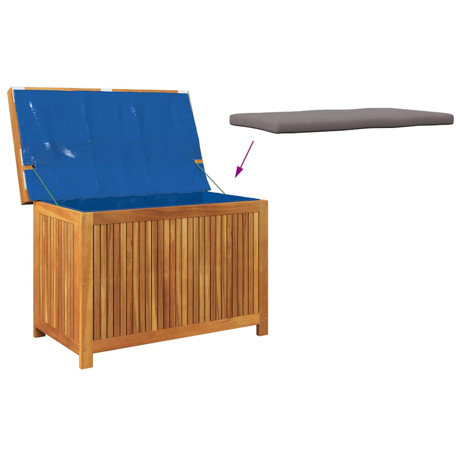 Kussenbox Voor Buiten 90X50X60,5 Cm Massief Acaciahout 90 x 50 x 60.5 cm Donkergrijs