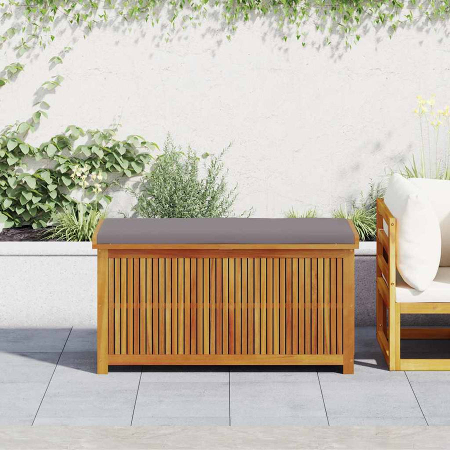 Opbergbox Voor Buiten 113X50X60,5 Cm Massief Acaciahout 113 x 50 x 60.5 cm Donkergrijs