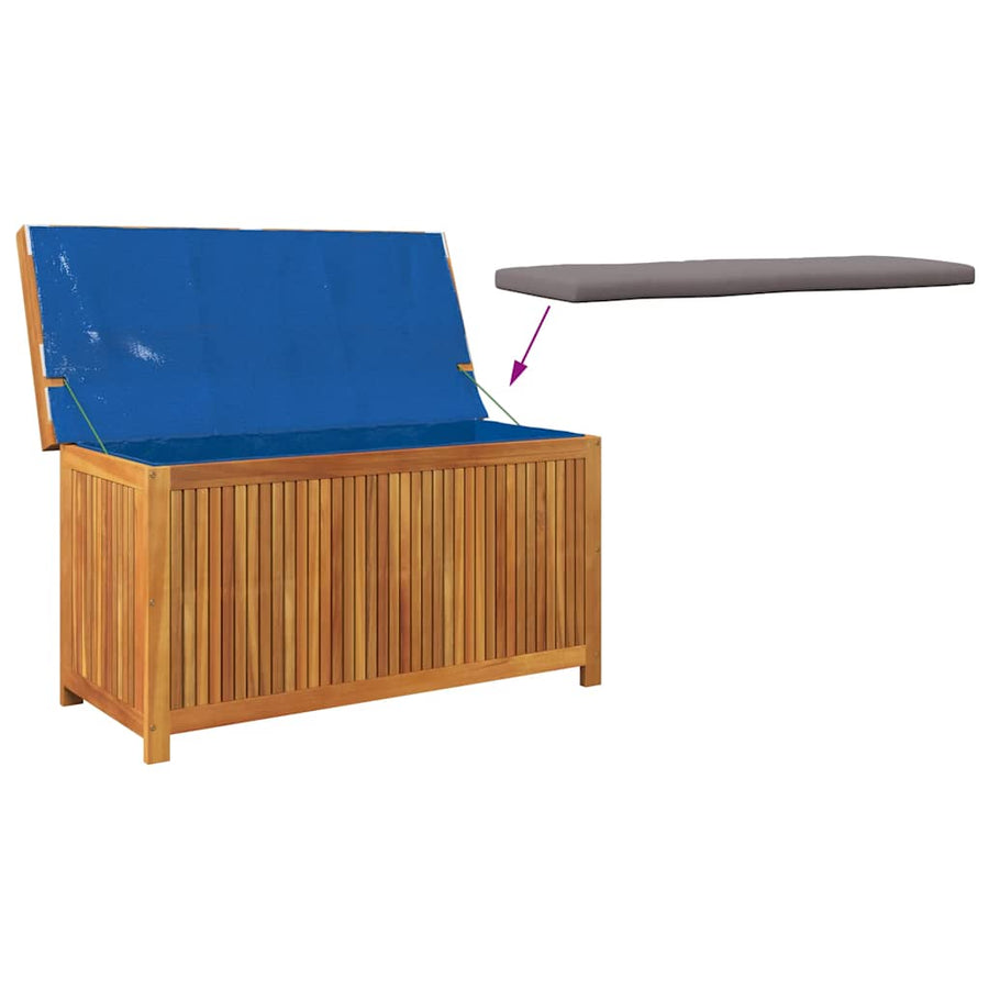 Opbergbox Voor Buiten 113X50X60,5 Cm Massief Acaciahout 113 x 50 x 60.5 cm Donkergrijs