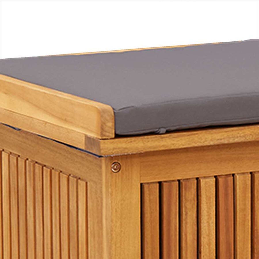 Opbergbox Voor Buiten 113X50X60,5 Cm Massief Acaciahout 113 x 50 x 60.5 cm Donkergrijs