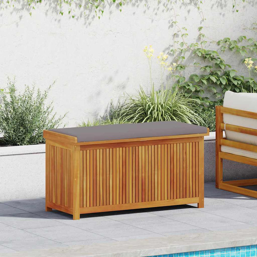 Opbergbox Voor Buiten 113X50X60,5 Cm Massief Acaciahout 113 x 50 x 60.5 cm Donkergrijs