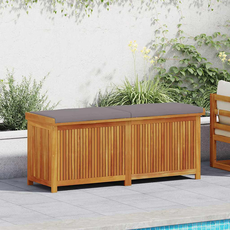 Kussenbox Voor Buiten 150X50X60,5 Cm Massief Acaciahout 150 x 50 x 60.5 cm Donkergrijs